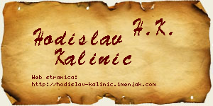 Hodislav Kalinić vizit kartica